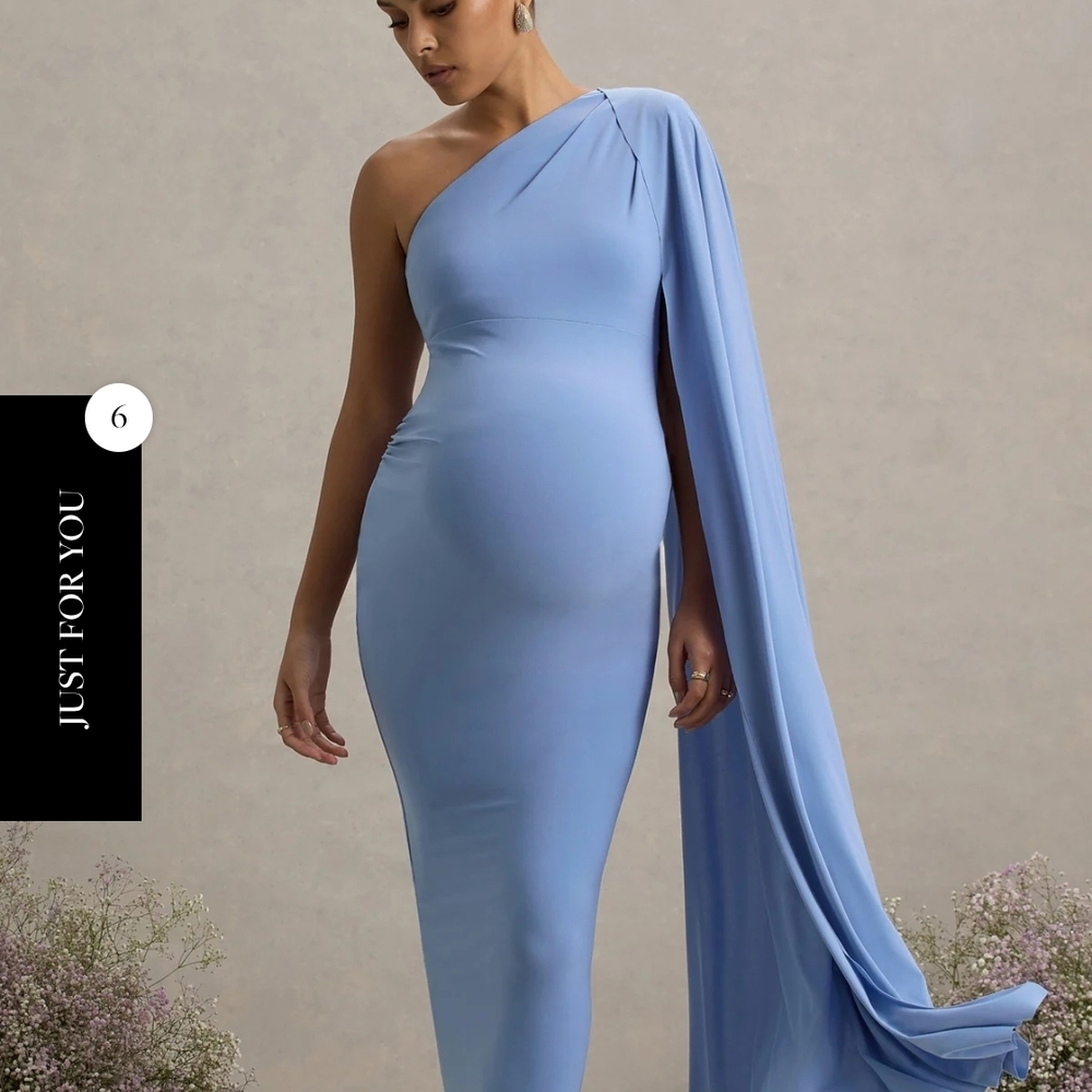 Club L London One-Shoulder Blue Dress